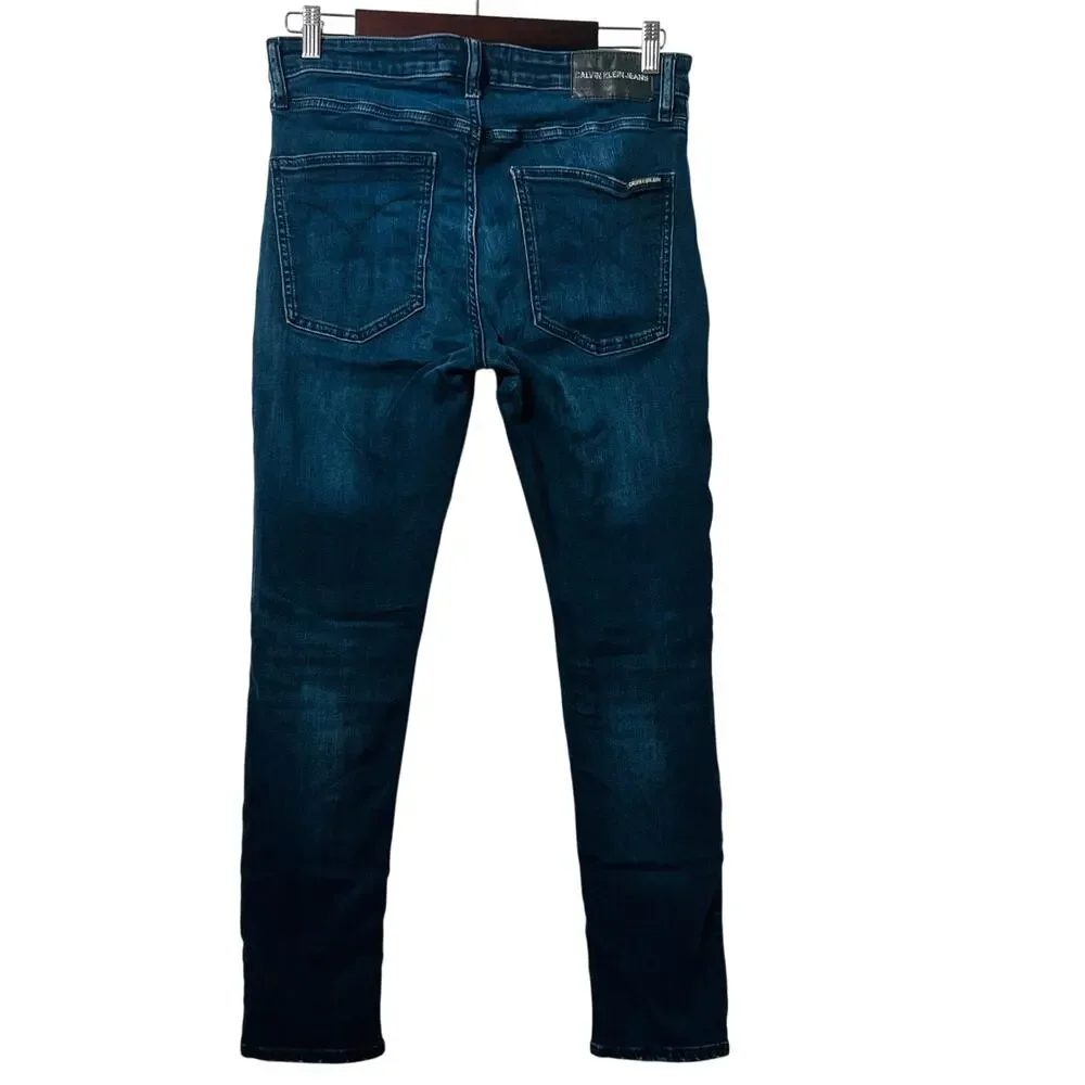 Calvin Klein Jeans Men's Size 32X30 Blue Skinny Moulant Stretch Denim